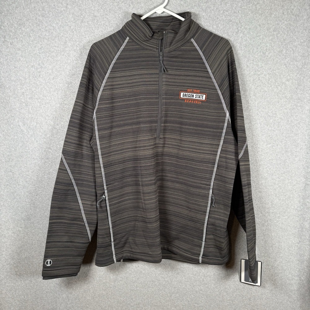 Holloway oregon state half zip pullover adult unisex large gray